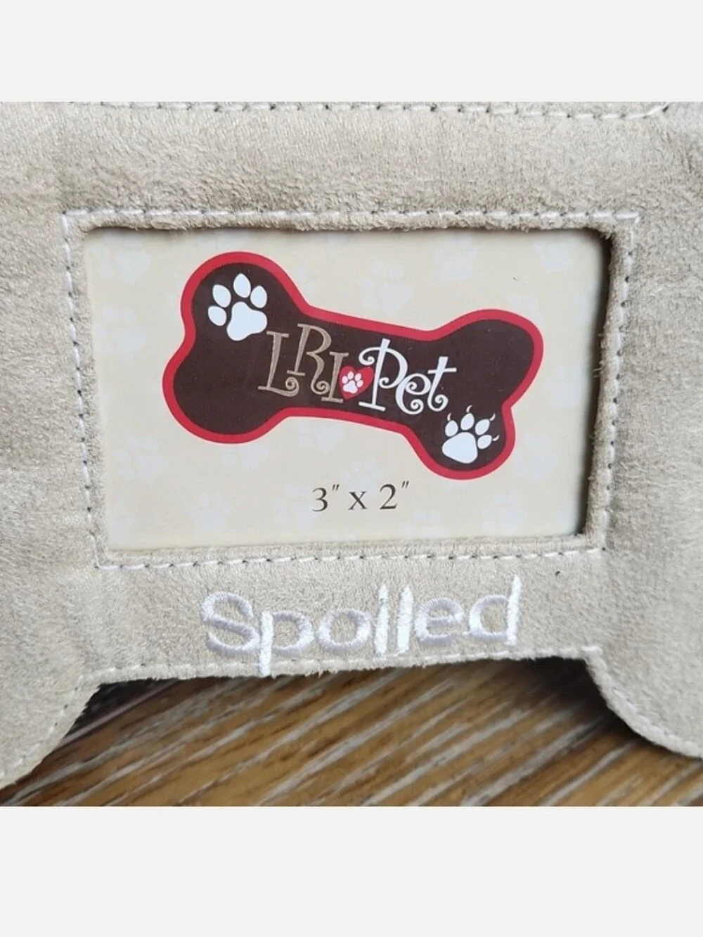 NWOT Spoiled Dog Bone Photo Frame Tan Brown Soft
